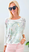 Metallic Palm Italian Pullover-140 Sweaters-Italianissimo-Coastal Bloom Boutique, find the trendiest versions of the popular styles and looks Located in Indialantic, FL