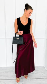 Isabella Italian Skirt- Wine-170 Bottoms-SEE YOU IN ROME-Coastal Bloom Boutique, find the trendiest versions of the popular styles and looks Located in Indialantic, FL