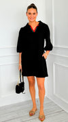 Prep School Puff Sleeve Dress - Black-200 Dresses/Jumpsuits/Rompers-JODIFL-Coastal Bloom Boutique, find the trendiest versions of the popular styles and looks Located in Indialantic, FL