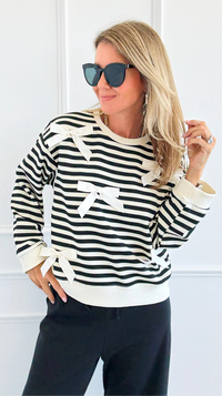 Tied & True Striped Top-130 Long Sleeve Tops-JODIFL-Coastal Bloom Boutique, find the trendiest versions of the popular styles and looks Located in Indialantic, FL