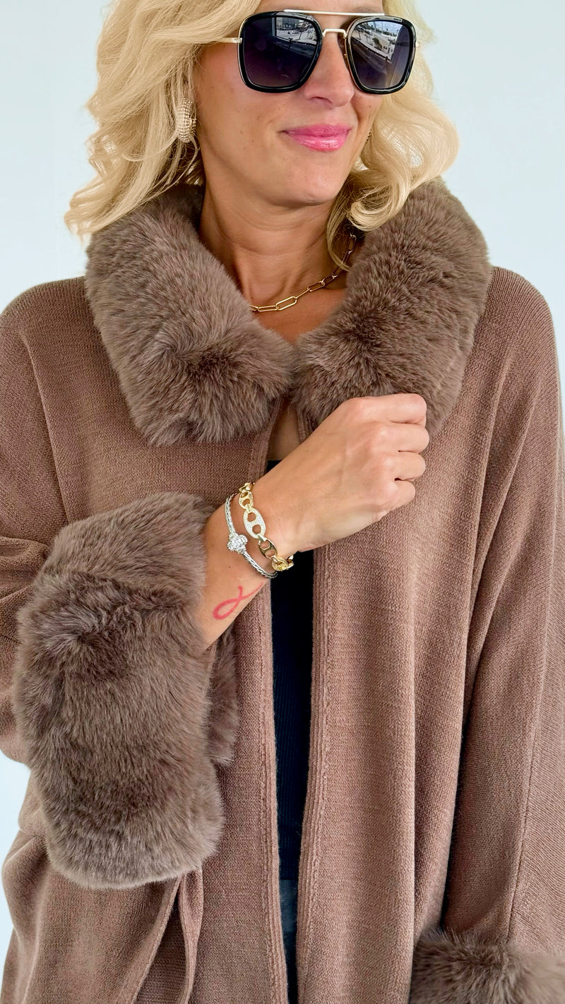 Timeless Faux Fur Coat - Mocha-160 Jackets-On Blue-Coastal Bloom Boutique, find the trendiest versions of the popular styles and looks Located in Indialantic, FL