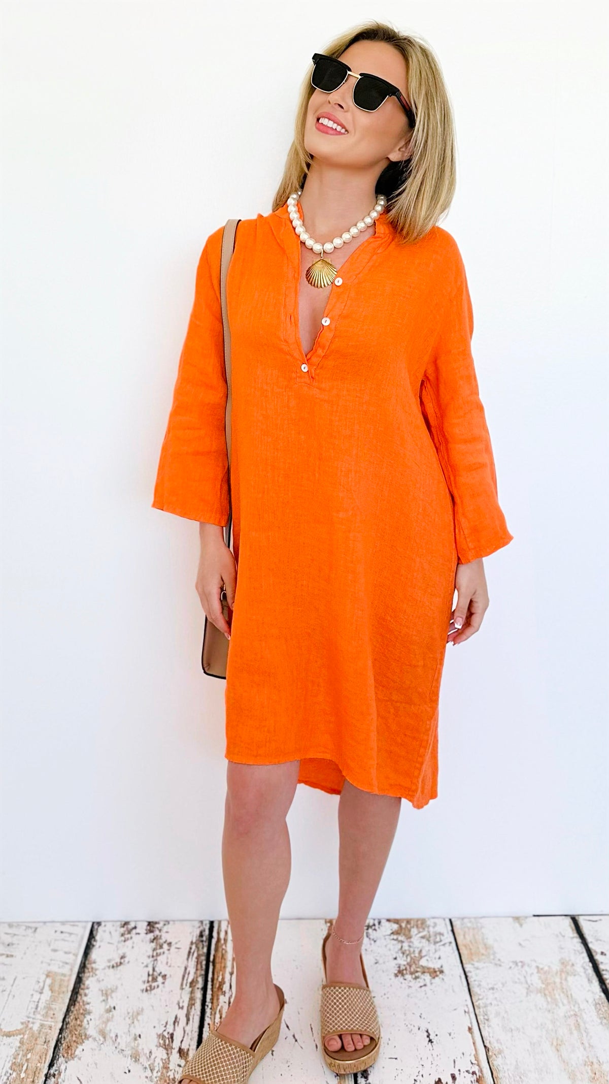 Sunset Popover Tunic Dress-200 Dresses/Jumpsuits/Rompers-V6-Coastal Bloom Boutique, find the trendiest versions of the popular styles and looks Located in Indialantic, FL