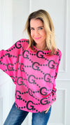 G- Orgeous Italian St Tropez Knit- Fuchsia-140 Sweaters-Italianissimo-Coastal Bloom Boutique, find the trendiest versions of the popular styles and looks Located in Indialantic, FL