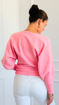 Sunday Muse Dolman Knit Sweater - Bubble Gum-140 Sweaters-she + sky-Coastal Bloom Boutique, find the trendiest versions of the popular styles and looks Located in Indialantic, FL