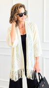 Fringe Trim Crochet Draped Shawl Wrap-150 Cardigan Layers-NYW-Coastal Bloom Boutique, find the trendiest versions of the popular styles and looks Located in Indialantic, FL