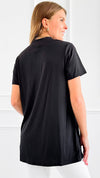 Relaxed Riviera Polo Top - Black-110 Short Sleeve Tops-Heimish-Coastal Bloom Boutique, find the trendiest versions of the popular styles and looks Located in Indialantic, FL