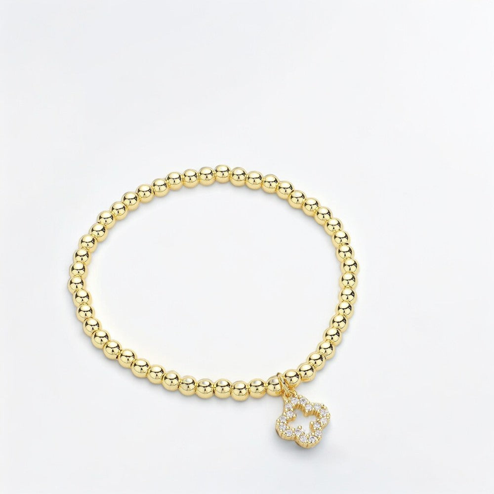 Open Quatrefoil Charm Ball Bracelet-230 Jewelry-NYW-Coastal Bloom Boutique, find the trendiest versions of the popular styles and looks Located in Indialantic, FL