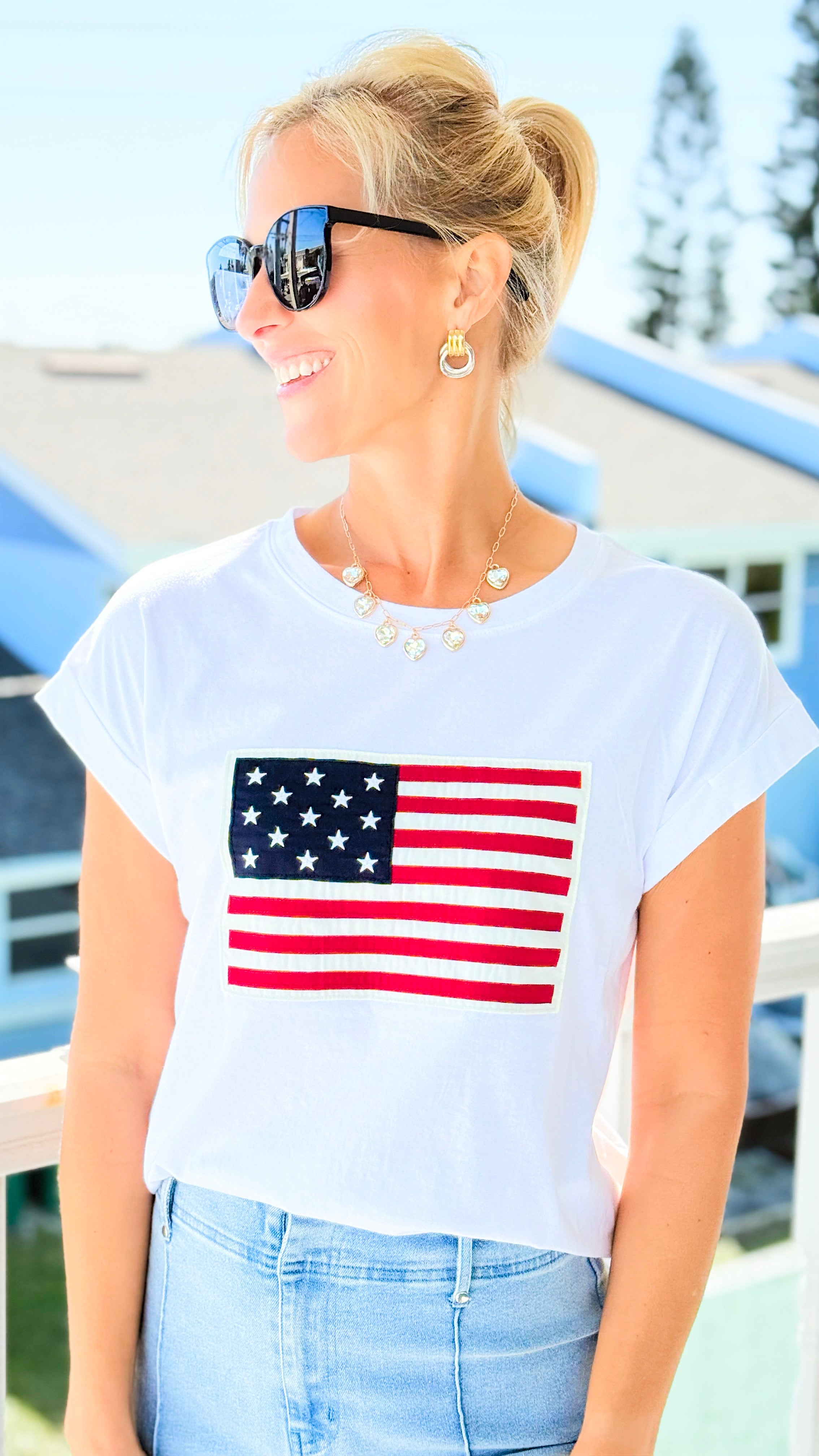Stars & Freedom Tee -White
