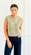 Shielded Charm Sweater Vest- Fern-140 Sweaters-Be Cool-Coastal Bloom Boutique, find the trendiest versions of the popular styles and looks Located in Indialantic, FL