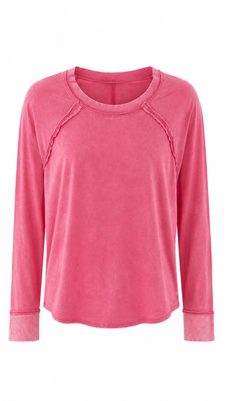 Mineral Wash Raglan Sleeve Top