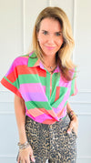 Striped Button-Up Top-130 Long sleeve top-Jodifl-Coastal Bloom Boutique, find the trendiest versions of the popular styles and looks Located in Indialantic, FL