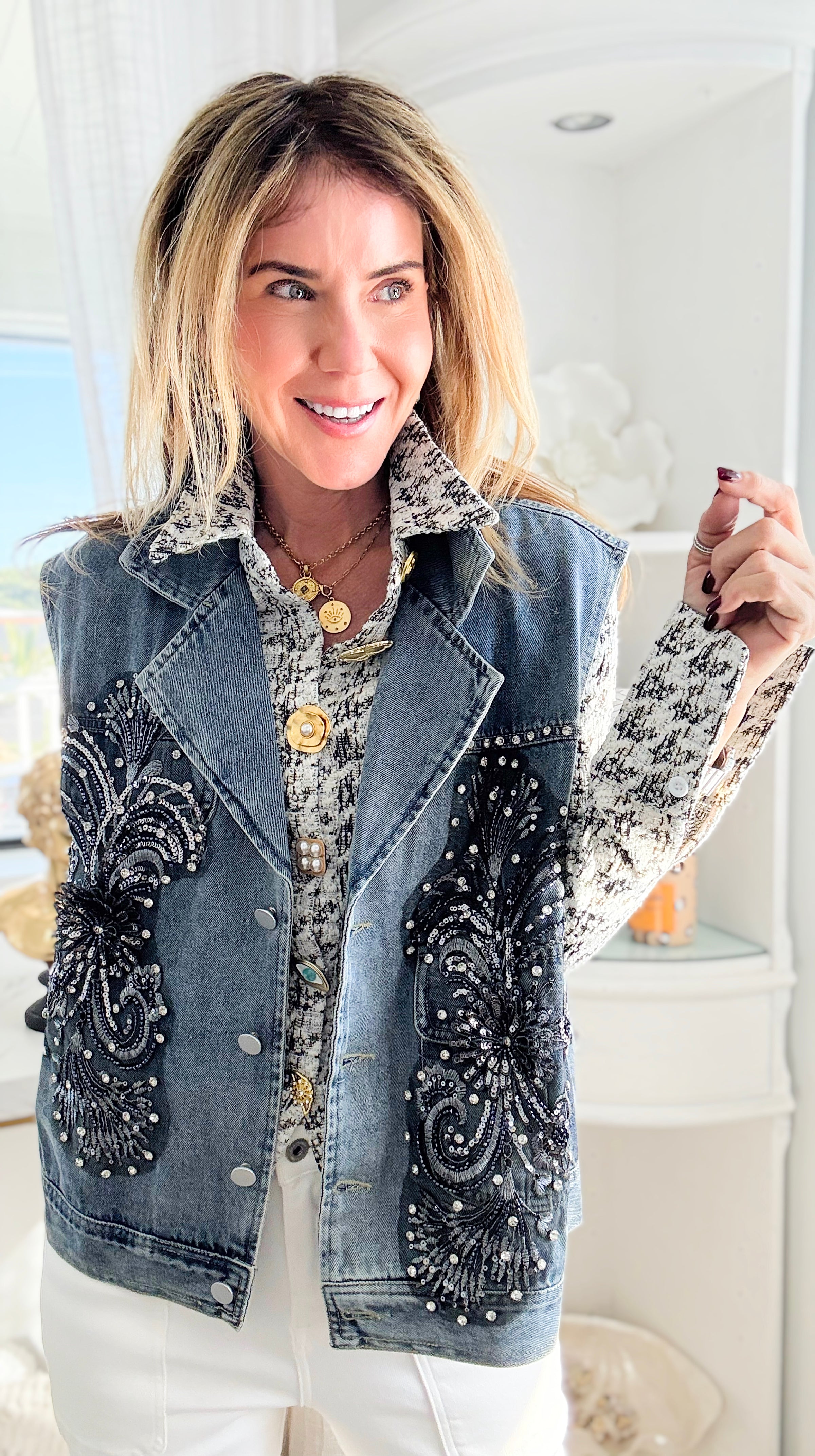 Midnight Muse Embellished Vest