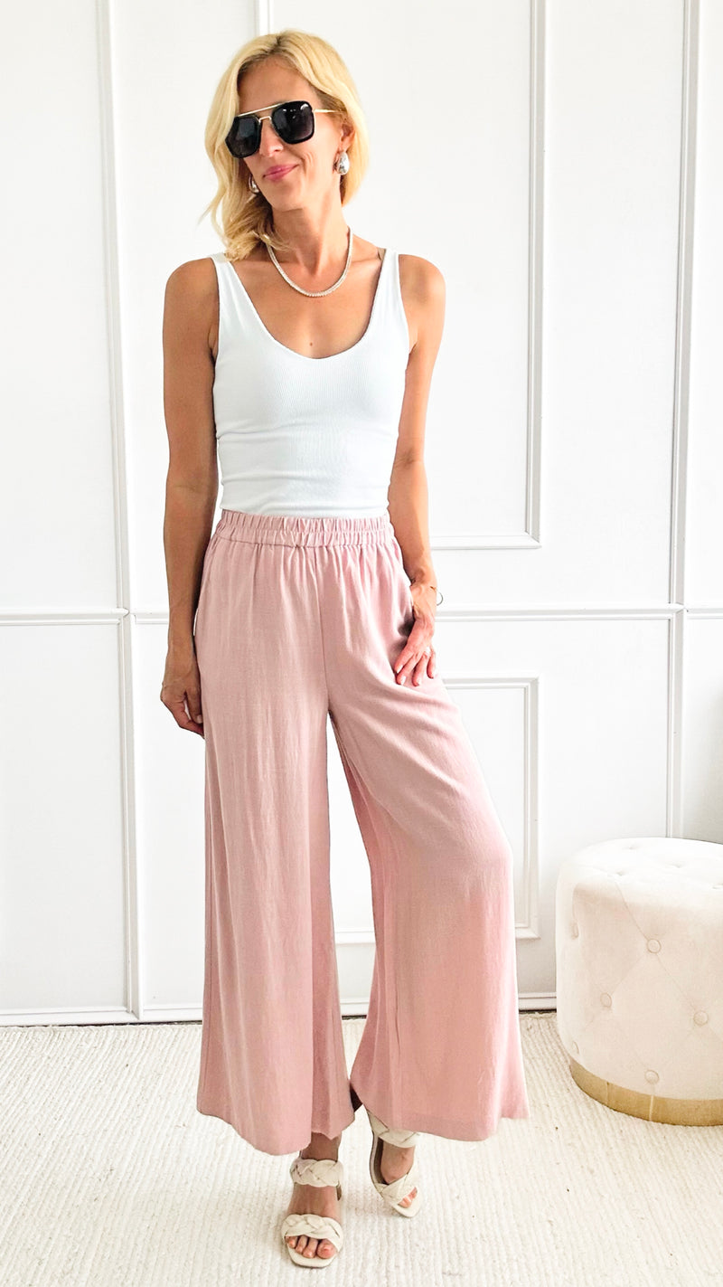 Linen Blend Wide Leg Pant-170 Bottoms-HYFVE-Coastal Bloom Boutique, find the trendiest versions of the popular styles and looks Located in Indialantic, FL