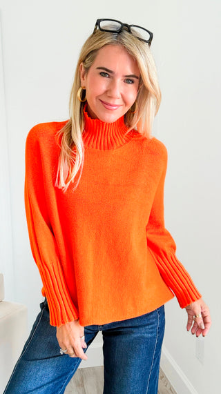 Break Free Long Sleeve Italian Sweater - Orange