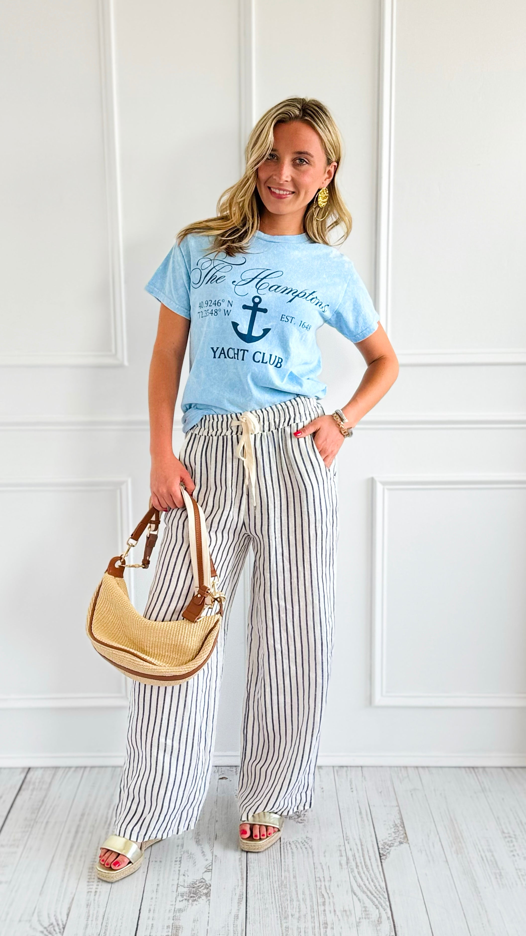 Seashore Stroll Stripe Pants-170 Bottoms-V6-Coastal Bloom Boutique, find the trendiest versions of the popular styles and looks Located in Indialantic, FL