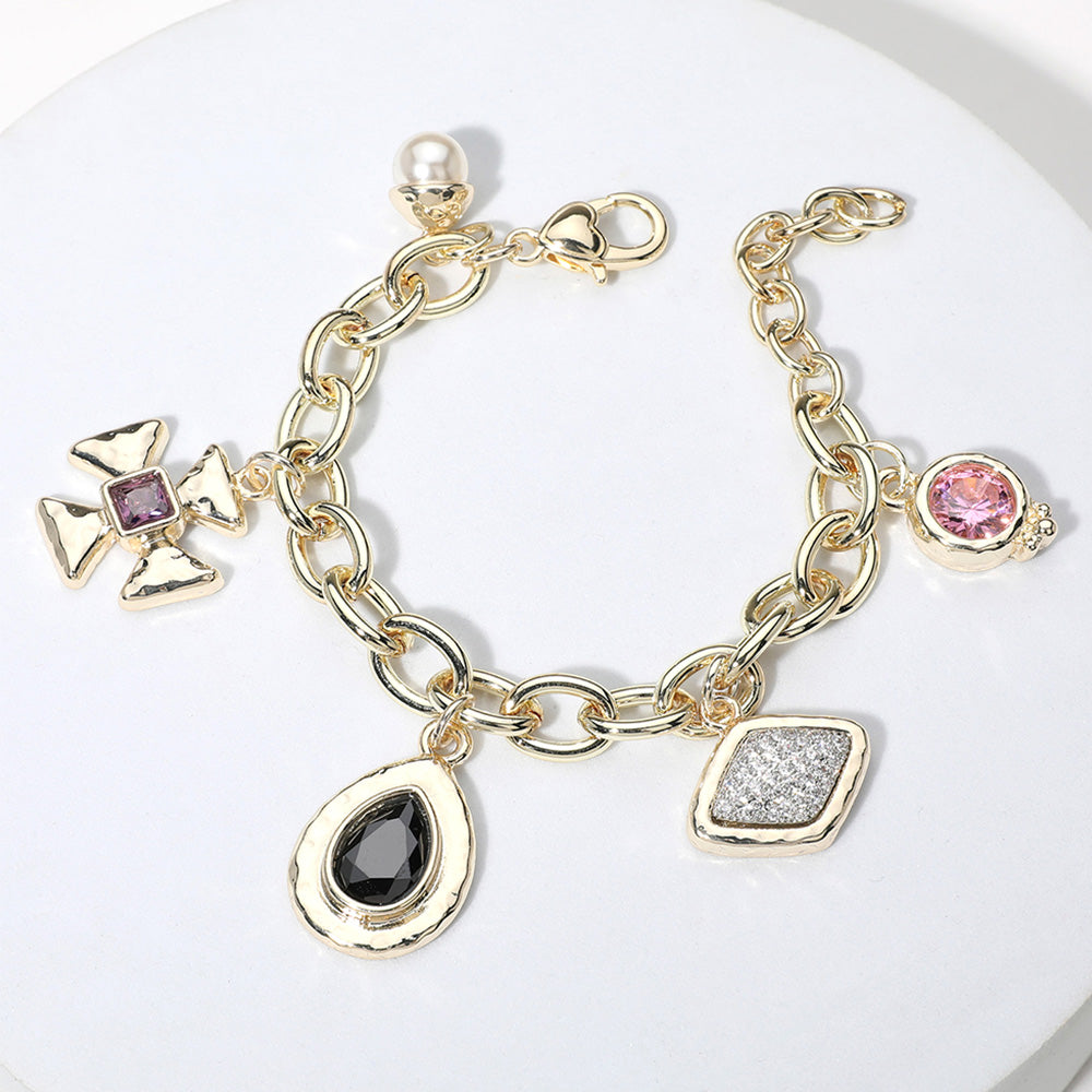 Statement Charm Link Bracelet- Silver-230 Jewelry-NYW-Coastal Bloom Boutique, find the trendiest versions of the popular styles and looks Located in Indialantic, FL