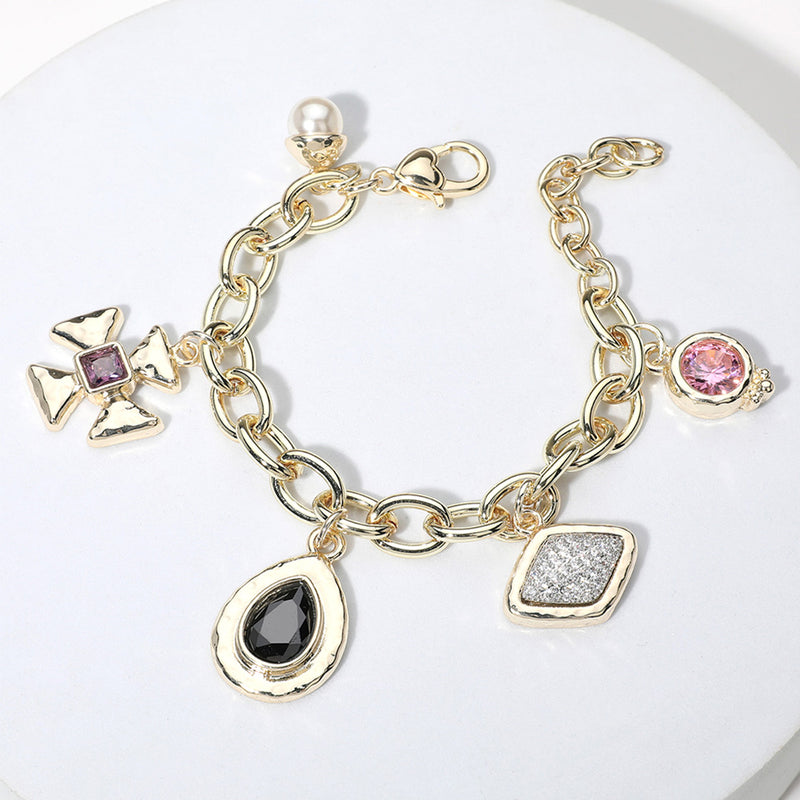 Statement Charm Link Bracelet- Silver-230 Jewelry-NYW-Coastal Bloom Boutique, find the trendiest versions of the popular styles and looks Located in Indialantic, FL