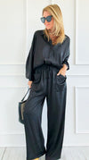 Slow Mornings Set - Black-210 Loungewear/Sets-Jodifl-Coastal Bloom Boutique, find the trendiest versions of the popular styles and looks Located in Indialantic, FL