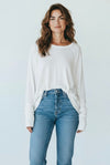 Effortless Chic Long Sleeve Top -White-130 Long Sleeve Tops-Zenana-Coastal Bloom Boutique, find the trendiest versions of the popular styles and looks Located in Indialantic, FL