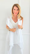 Chic Italian Scarf- White-260 Other Accessories-NSP/PORCIENTO-Coastal Bloom Boutique, find the trendiest versions of the popular styles and looks Located in Indialantic, FL