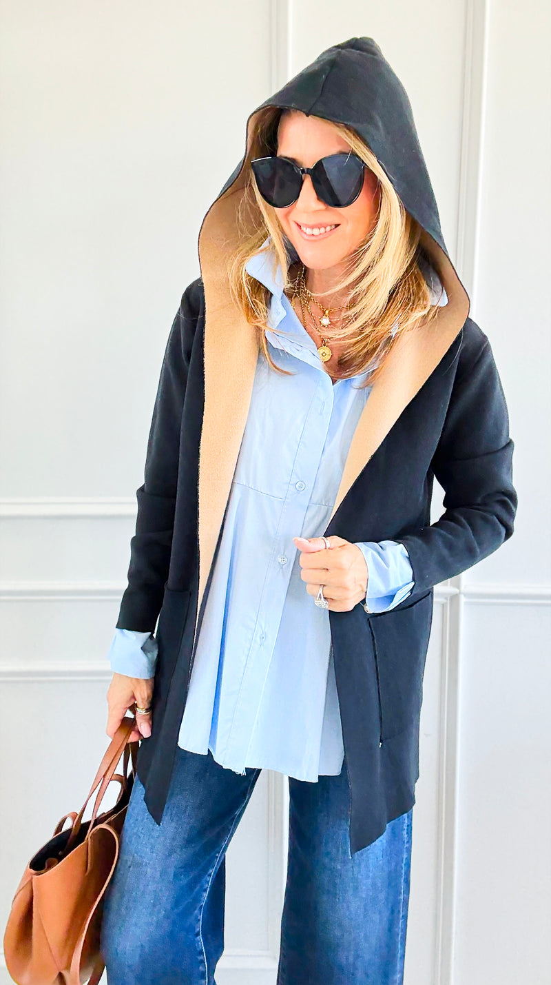 Bonded Color-Blocked Hooded Jacket-160 Jackets-Z STUDIO-Coastal Bloom Boutique, find the trendiest versions of the popular styles and looks Located in Indialantic, FL