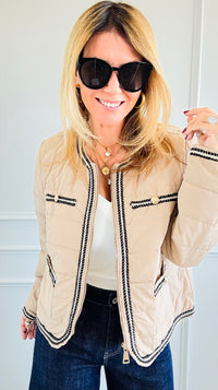 Braided Bliss Jacket-Beige-160 Jackets-V SKY-Coastal Bloom Boutique, find the trendiest versions of the popular styles and looks Located in Indialantic, FL