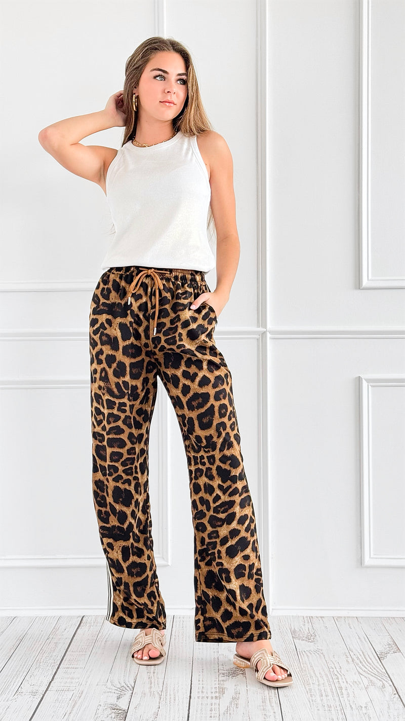 Leopard Print Drawstring Lounge Pants-100 Pants-7Mango7-Coastal Bloom Boutique, find the trendiest versions of the popular styles and looks Located in Indialantic, FL