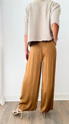 Angora Italian Satin Pant - Camel-170 Bottoms-Germany-Coastal Bloom Boutique, find the trendiest versions of the popular styles and looks Located in Indialantic, FL