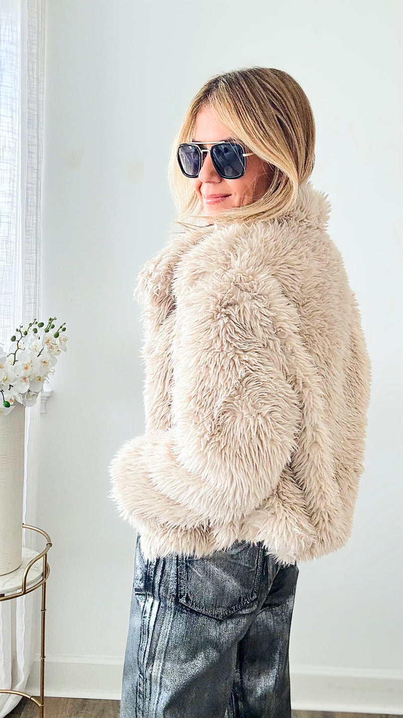 City Slick Faux Fur Coat - Tan-160 Jackets-Love Tree Fashion-Coastal Bloom Boutique, find the trendiest versions of the popular styles and looks Located in Indialantic, FL