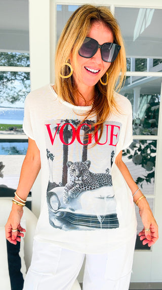 Wild Glamour Unleashed Italian Graphic Top