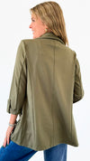 Tailored Open Front Blazer - Sage-160 Jackets-26 INTERNATIONAL-Coastal Bloom Boutique, find the trendiest versions of the popular styles and looks Located in Indialantic, FL