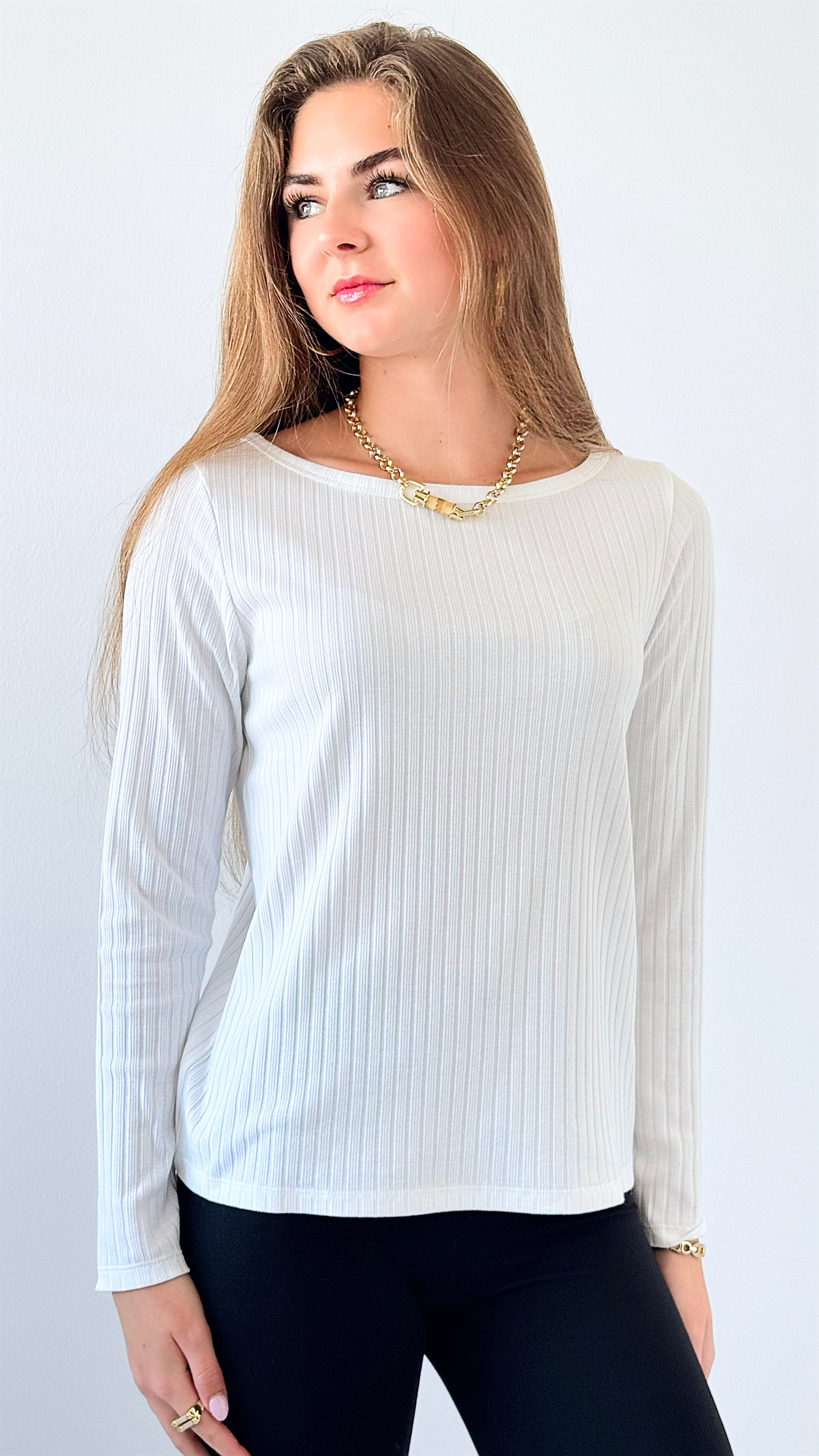 Cozy Ribbed Long Sleeve Top-110 Long Sleeve Tops-Yummie-Coastal Bloom Boutique, find the trendiest versions of the popular styles and looks Located in Indialantic, FL