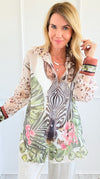 Safari Luxe Italian Blouse-130 Long Sleeve Set-Italianissimo-Coastal Bloom Boutique, find the trendiest versions of the popular styles and looks Located in Indialantic, FL