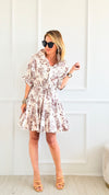 Tie Front Toile Dress-200 Dresses/Jumpsuits/Rompers-Aakaa-Coastal Bloom Boutique, find the trendiest versions of the popular styles and looks Located in Indialantic, FL