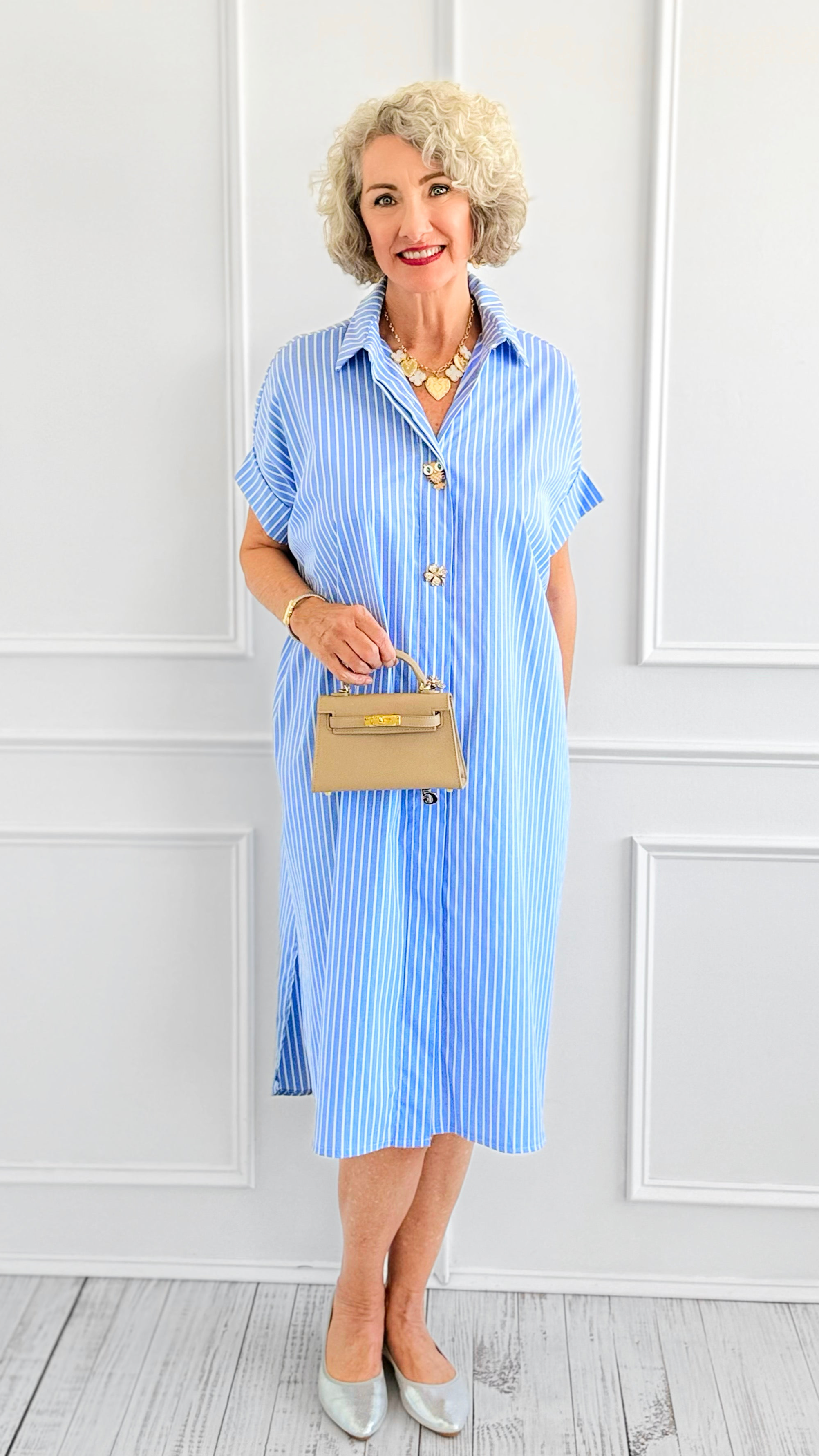 Whimsy Lane Italian Button Dress-200 Dresses/Jumpsuits/Rompers-TATTOO Z-Coastal Bloom Boutique, find the trendiest versions of the popular styles and looks Located in Indialantic, FL