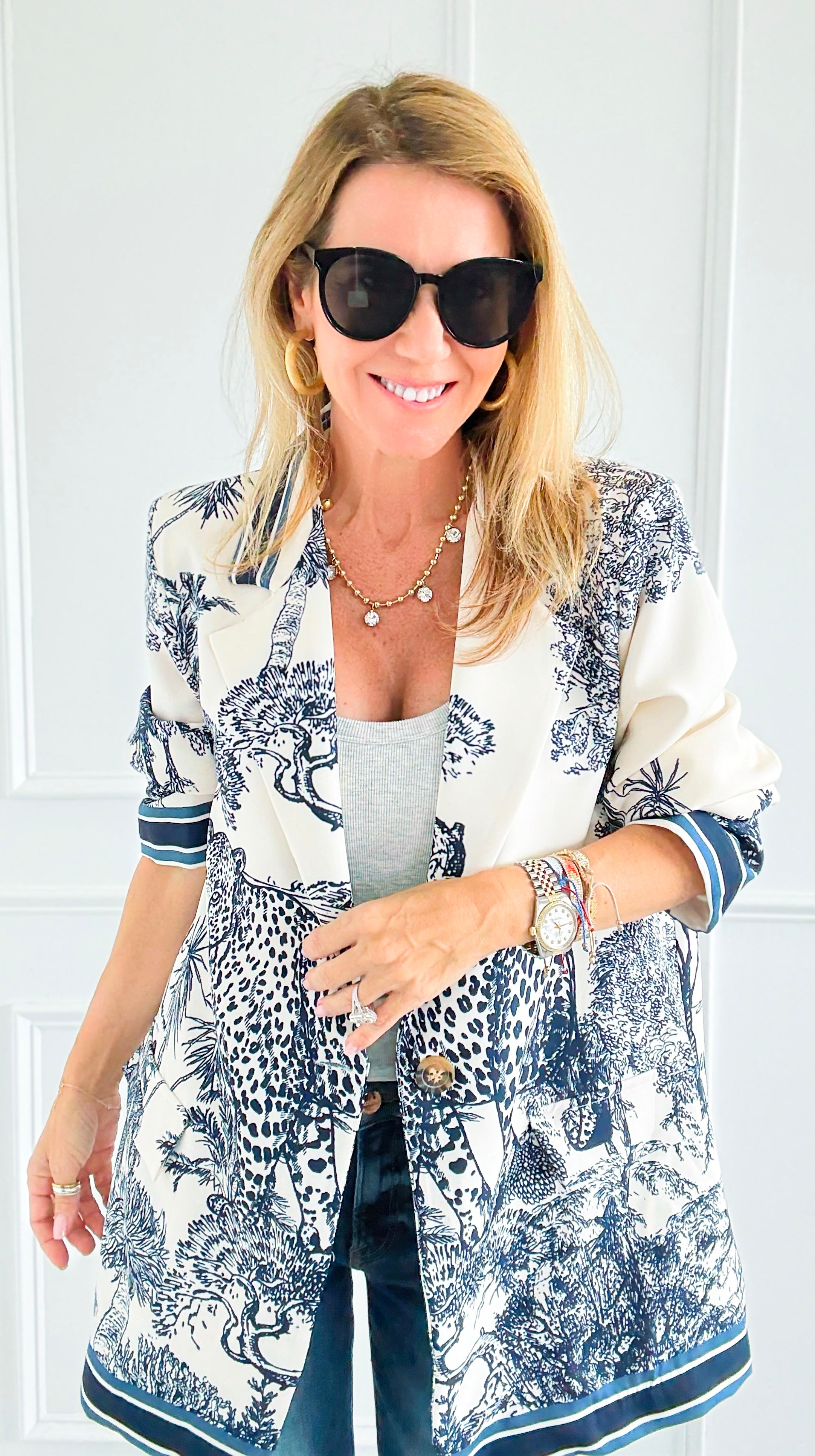 Adorable Majesty Italian Blazer-160 Jackets-Italianissimo-Coastal Bloom Boutique, find the trendiest versions of the popular styles and looks Located in Indialantic, FL