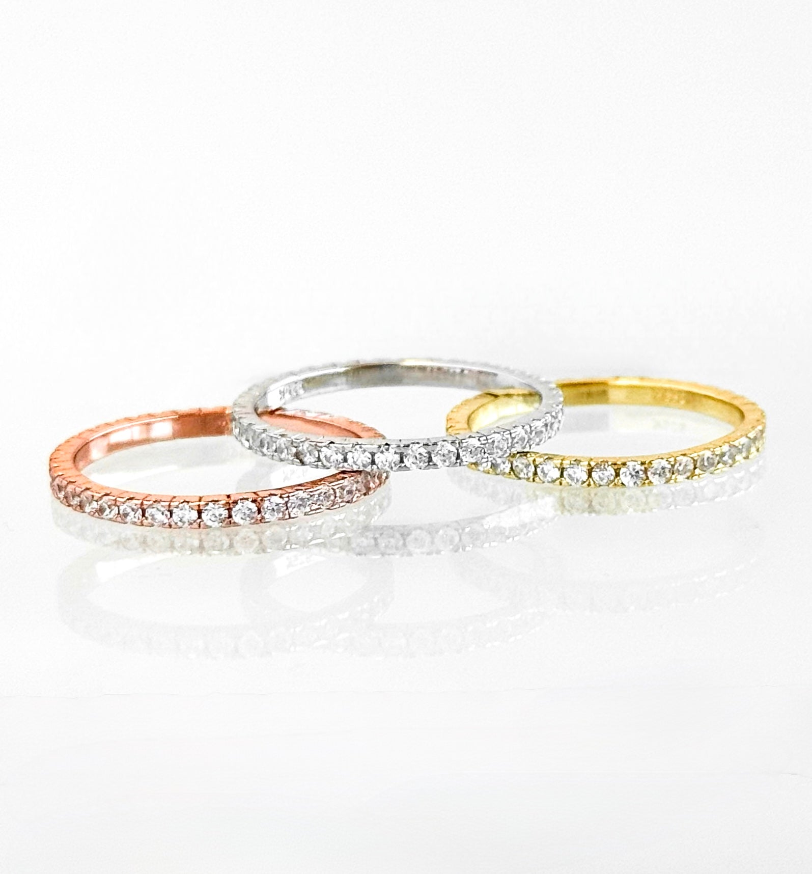 XS Thin Sterling Silver Eternity CZ Ring-230 Jewelry-NYC-Coastal Bloom Boutique, find the trendiest versions of the popular styles and looks Located in Indialantic, FL