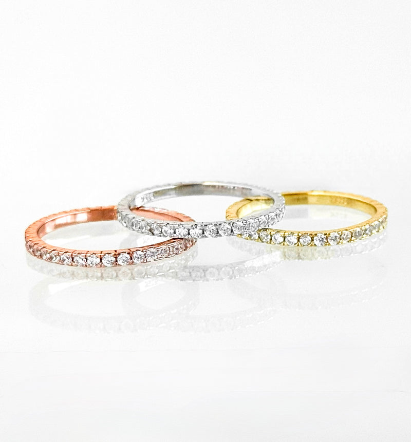 XS Thin Sterling Silver Eternity CZ Ring-230 Jewelry-NYC-Coastal Bloom Boutique, find the trendiest versions of the popular styles and looks Located in Indialantic, FL