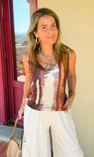 Mocha Mirage Italian Knit Tank Top
