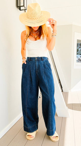 Pleated Wide Leg Pants