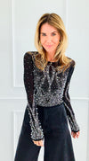Midnight Sparkle Top-110 Long Sleeve Tops-7Mango7-Coastal Bloom Boutique, find the trendiest versions of the popular styles and looks Located in Indialantic, FL