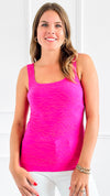 Brazilian Woven Crinkle Cami - Strong Pink-220 Intimates-VZ Group-Coastal Bloom Boutique, find the trendiest versions of the popular styles and looks Located in Indialantic, FL