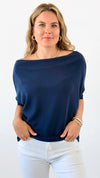 Anywhere Short Sleeve Top - Navy-110 short Sleeve Top-Six/ Fifty-Coastal Bloom Boutique, find the trendiest versions of the popular styles and looks Located in Indialantic, FL