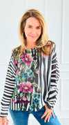 Striped Mirage Italian St Tropez Sweater-140 Sweaters-Italianissimo-Coastal Bloom Boutique, find the trendiest versions of the popular styles and looks Located in Indialantic, FL
