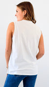 Timeless Essential Tank Top - White-100 Sleeveless Tops-Tres Bien-Coastal Bloom Boutique, find the trendiest versions of the popular styles and looks Located in Indialantic, FL