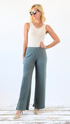 Shoreline Wide Leg Knit Pants - Ash Jade-170 Bottoms-Zenana-Coastal Bloom Boutique, find the trendiest versions of the popular styles and looks Located in Indialantic, FL