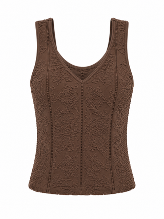 Textured Knit Top - Coffee