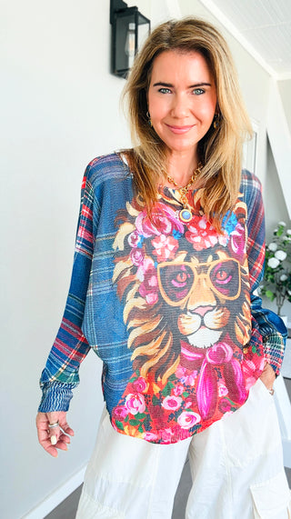 Plaid & Petals Lion Italian St Tropez Knit