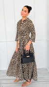 Leopard Paws Button Italian Long Dress-200 Dresses/Jumpsuits/Rompers-FH GROUP-Coastal Bloom Boutique, find the trendiest versions of the popular styles and looks Located in Indialantic, FL
