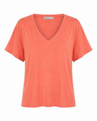 V-Neck Everyday Relaxed Top - Coral